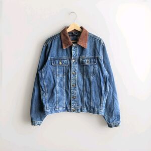 Vintage 80s California Outerwear Flannel Lined Denim Trucker Jacket Sz Medium